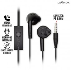 Fone P3 LE-295 Lehmox - Preto